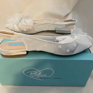 Betsey Johnson Sheer White Slingback Flats NIB 8.5